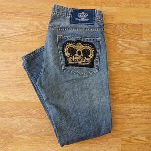 Victoria Beckham For Rock & Republic Y2K Low Rise Cropped Jeans Blue Size 29